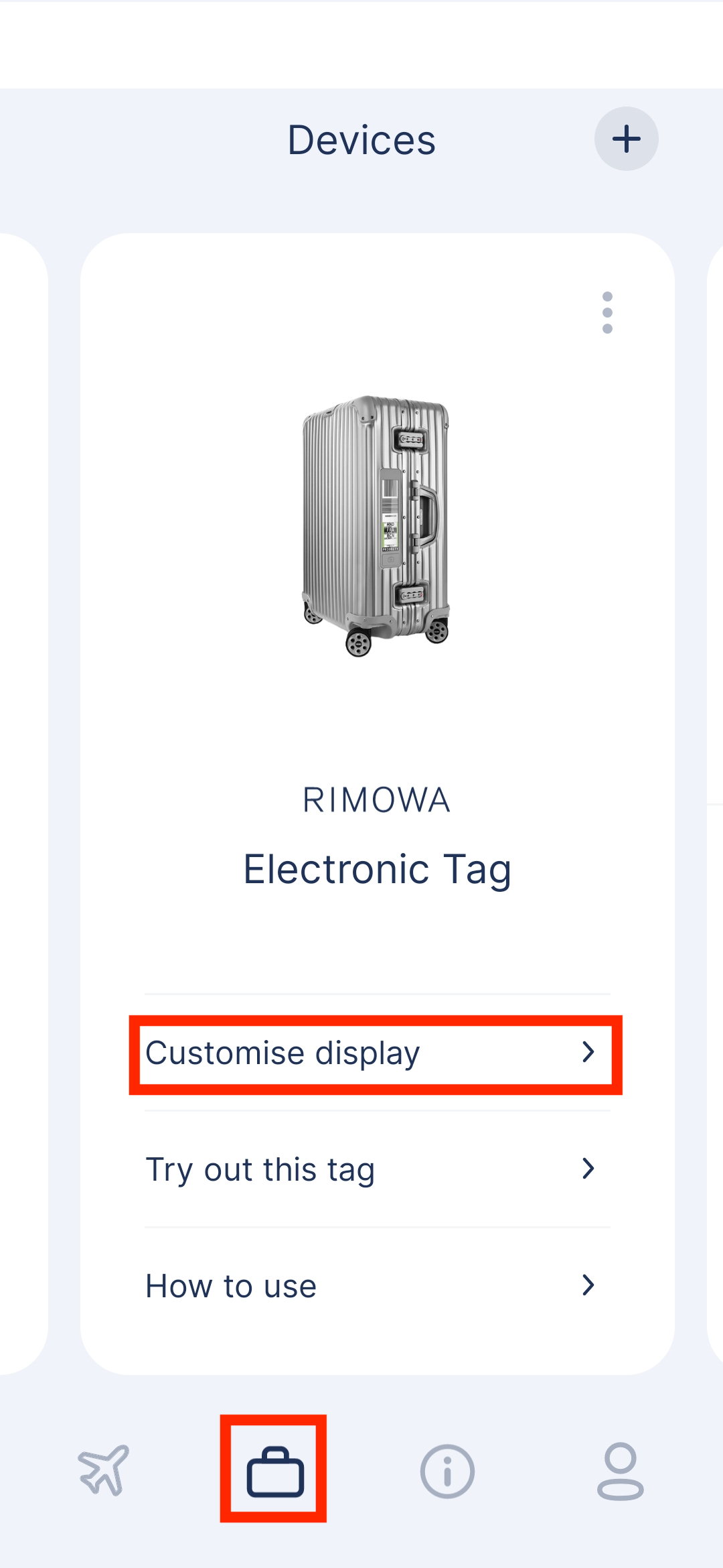 Rimowa cheap e tag